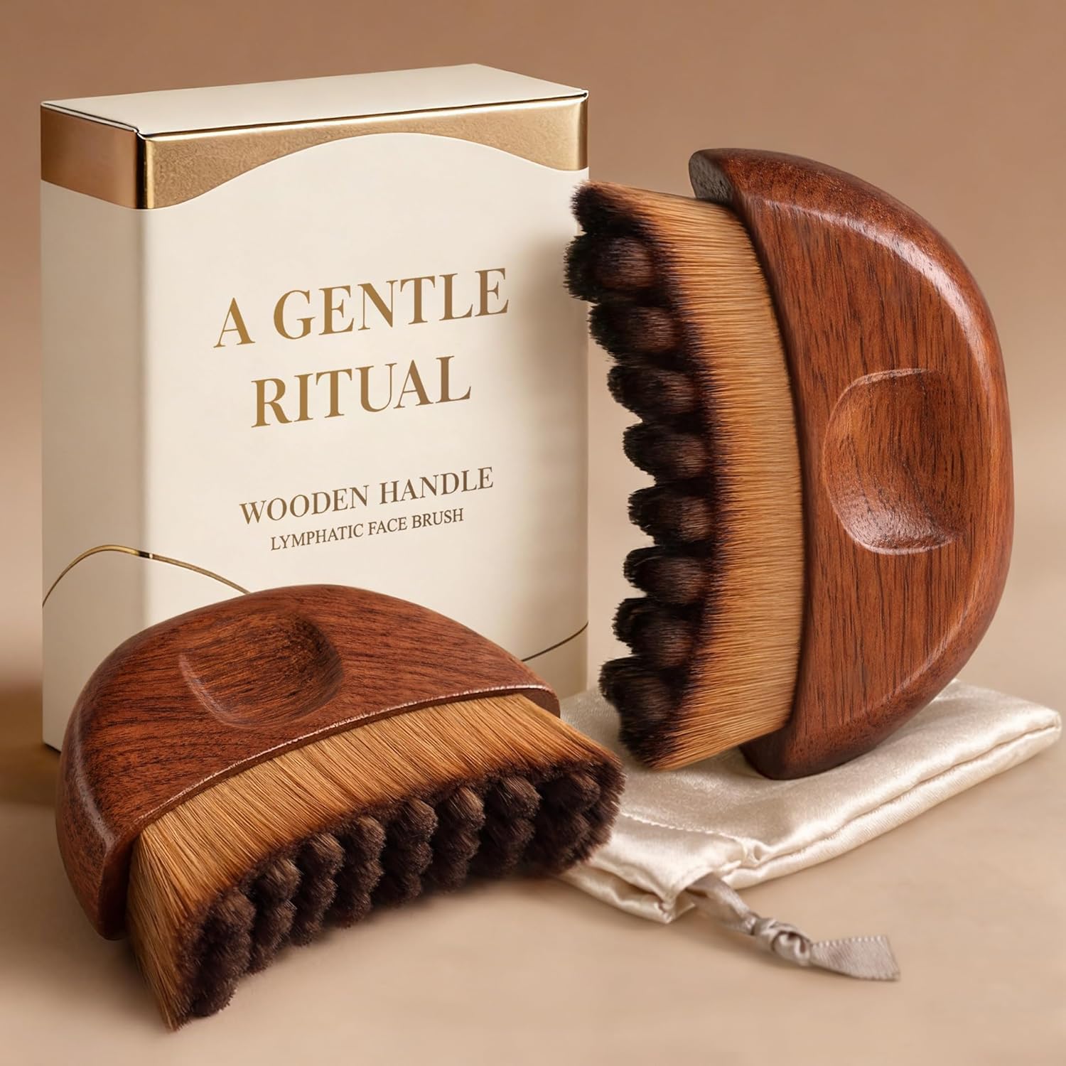 Thumbnail 6 de Lymphatic Contour Face Brush — Wooden Face Brush for Lymphatic Drainage & Dry Brushing Massage
