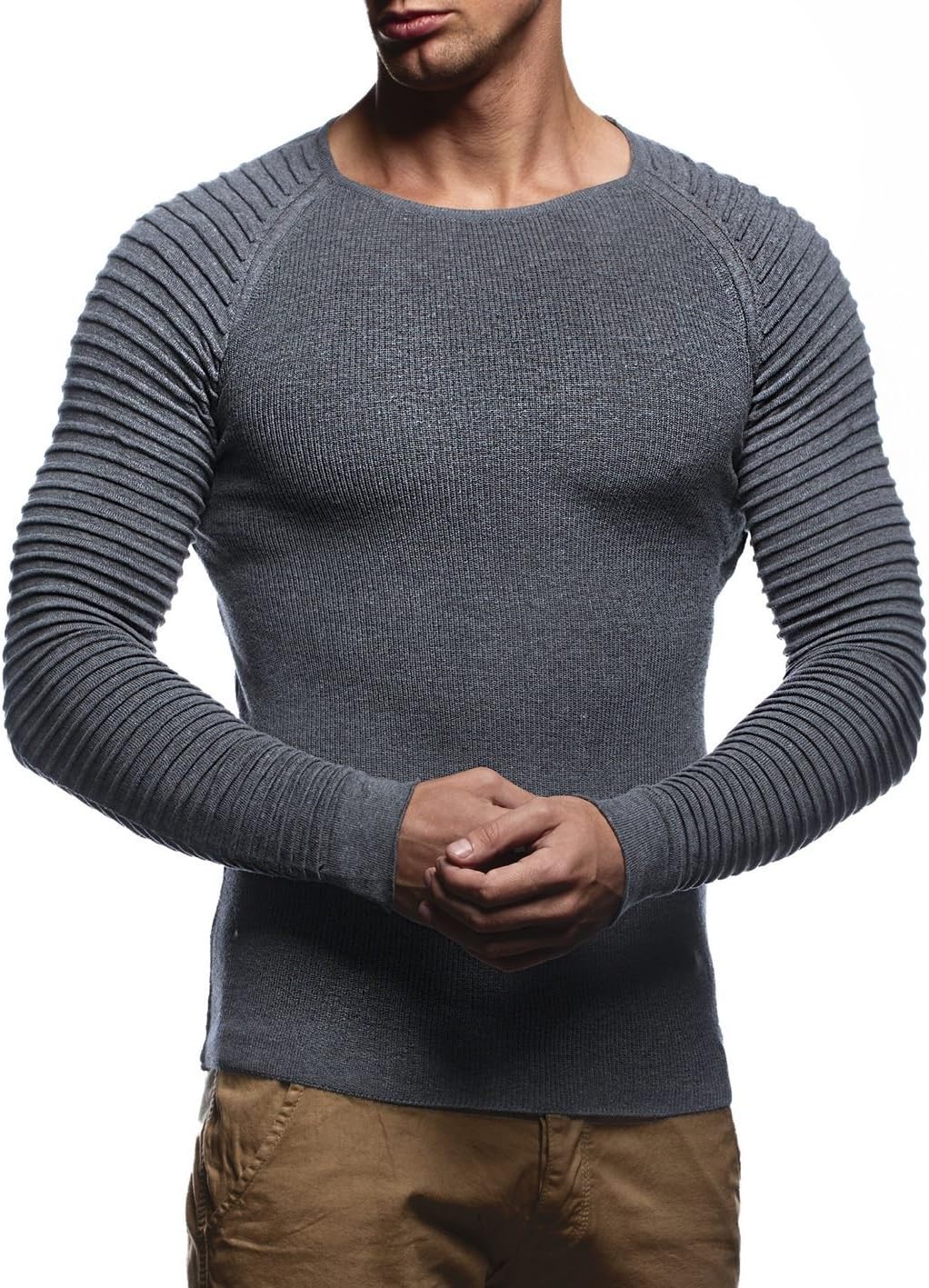 Thumbnail 6 de LEIF NELSON LN20729 Pull en tricot basique à col rond