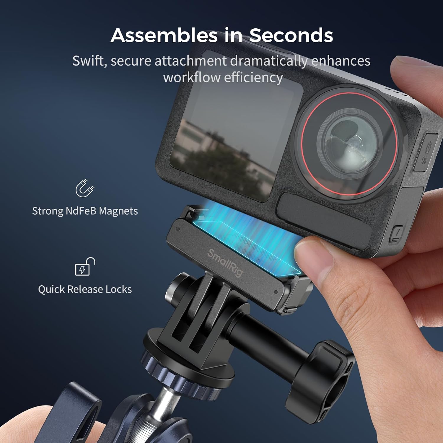 Detalle de SmallRig Supporto Adattatore per DJI Osmo 360 / Action 5 Pro / 4/3 – Modello 5813