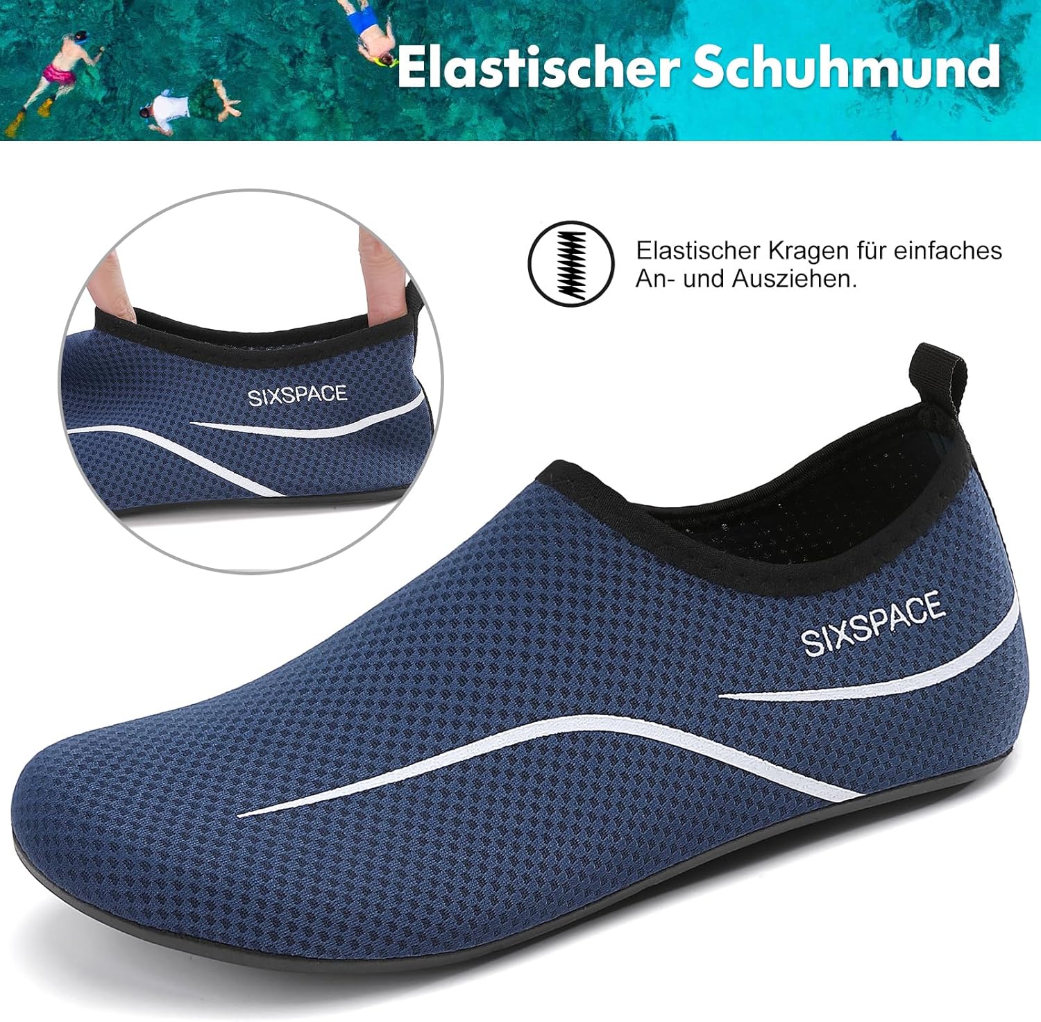 Thumbnail 4 de Sixspace Badeschuhe & Wasserschuhe für Damen und Herren, schnell trocknend, rutschfest (Gr. 34–47)