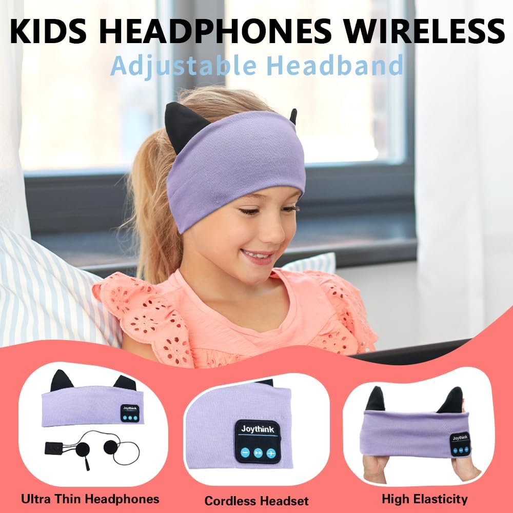 Thumbnail 4 de Joythink Kids Bluetooth Headband Headphones & Sleep Mask (Wireless, Adjustable, Purple)