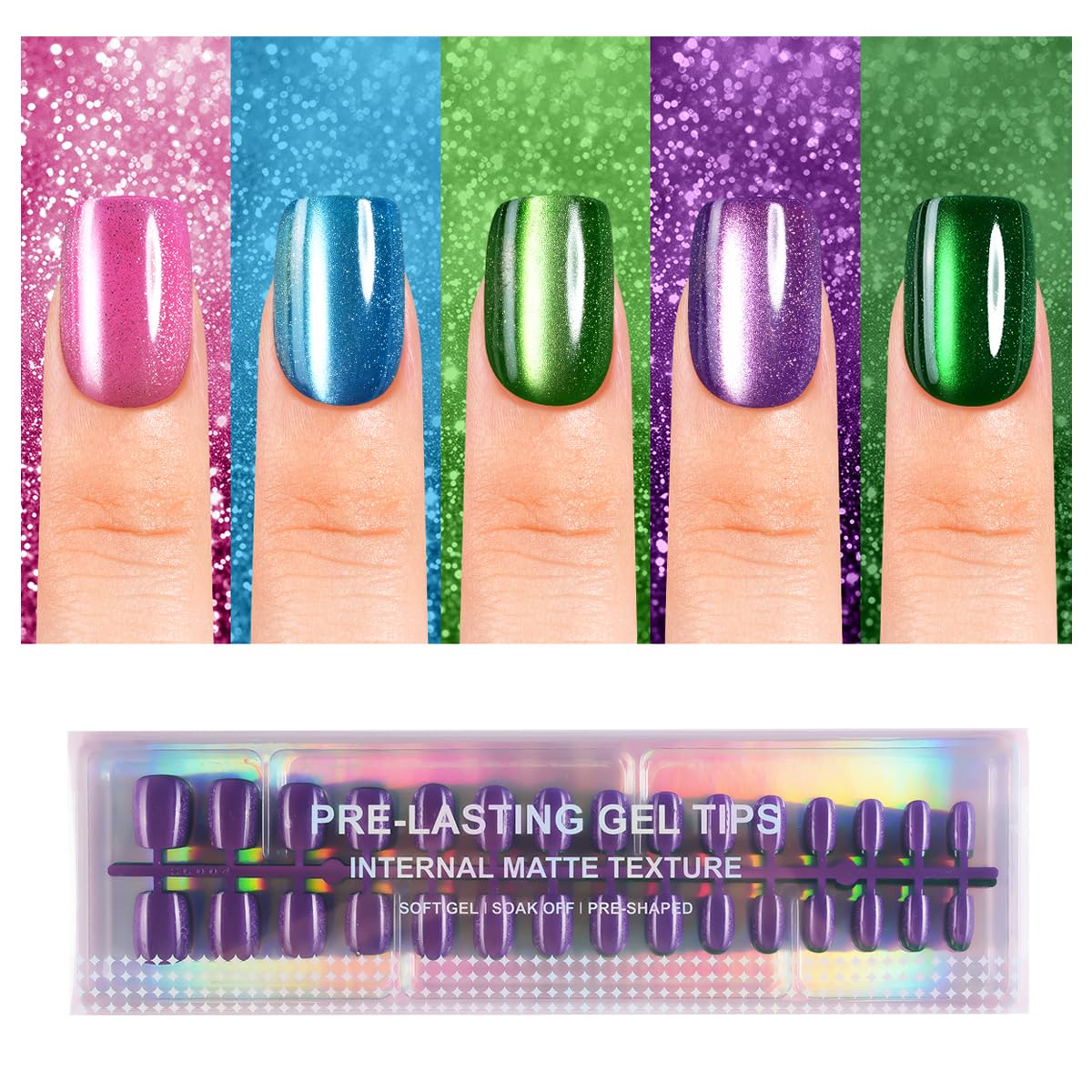 Thumbnail 6 de Plauva Cat Eye Press On Nails 150Pcs