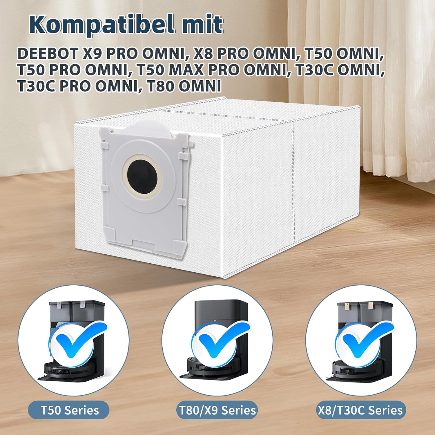 Detalle de 12 Stück Staubbeutel für Ecovacs T50/T50 Pro Omni Gen2/Gen3 – Spofan