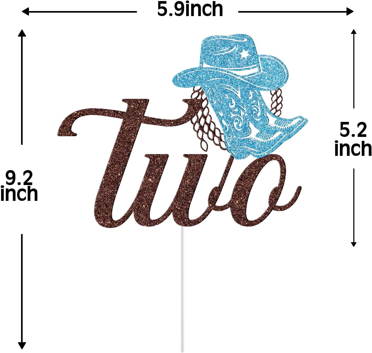Detalle de Cowboy Two Cake Topper, 5.9 x 4.4 Inches