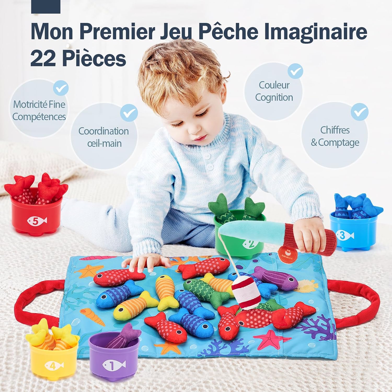 Detalle 2 de hahaland Jouet Bébé Jeux Montessori 22 pièces