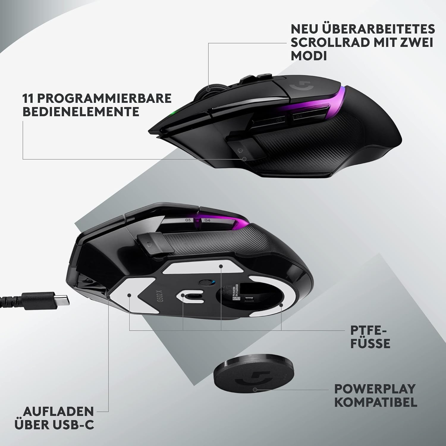 Thumbnail 6 de Logitech G502 X PLUS LIGHTSPEED Gaming-Maus
