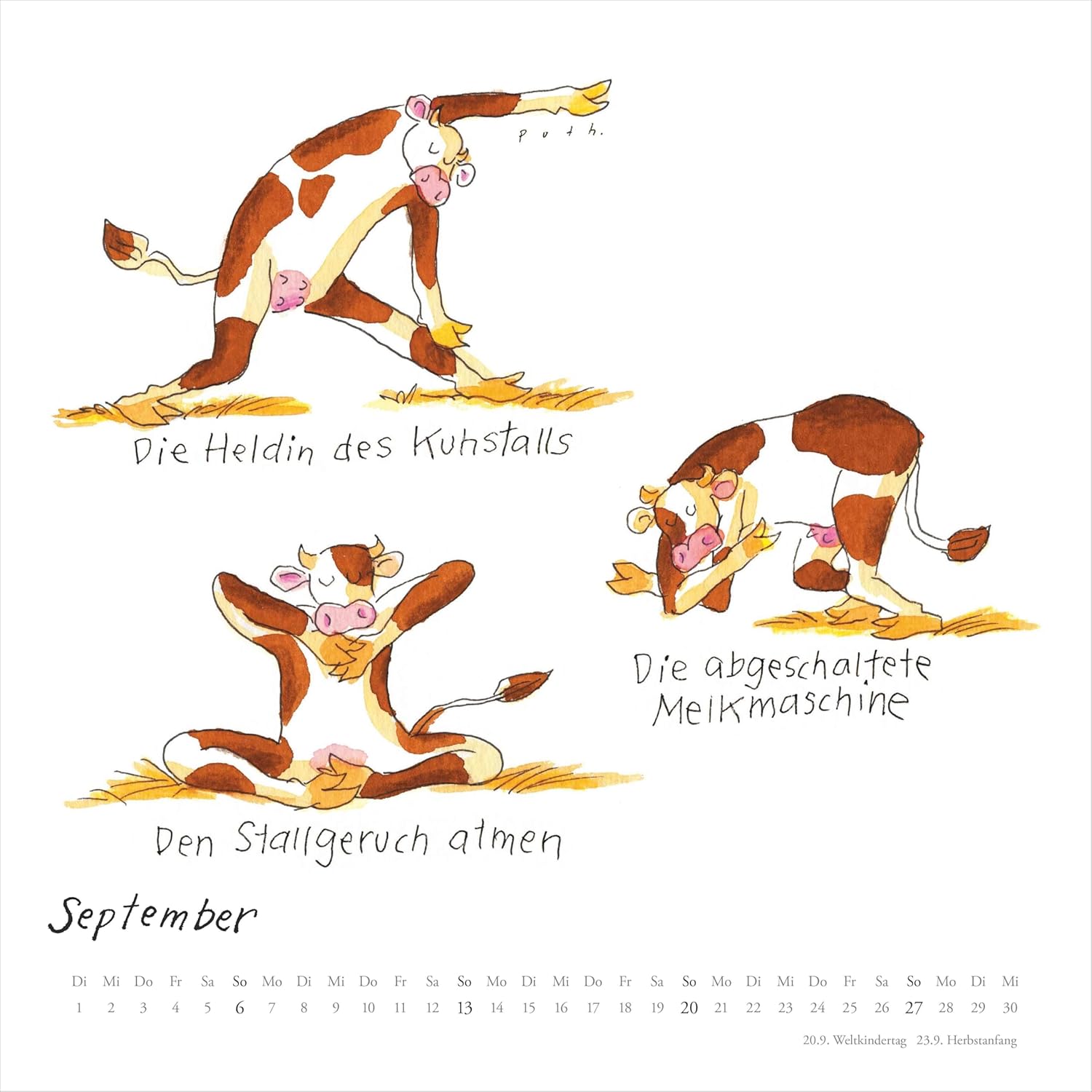 Thumbnail 5 de DUMONT Wandkalender 2026 „Mit den Yoga-Kühen durchs Jahr“ im Quadratformat (23 x 23 cm)