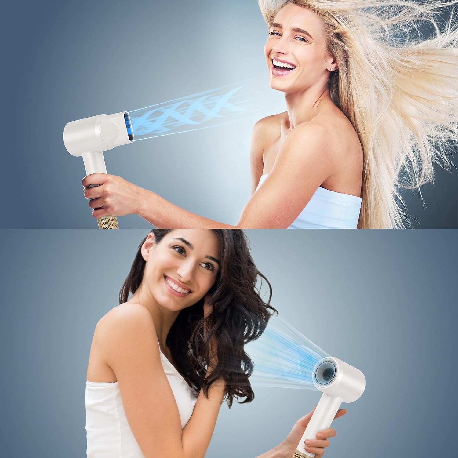 Thumbnail 6 de BESTBOMG Asciugacapelli ad alta velocità con display LED, ioni negativi e blast di potenza 160.000 giri/min