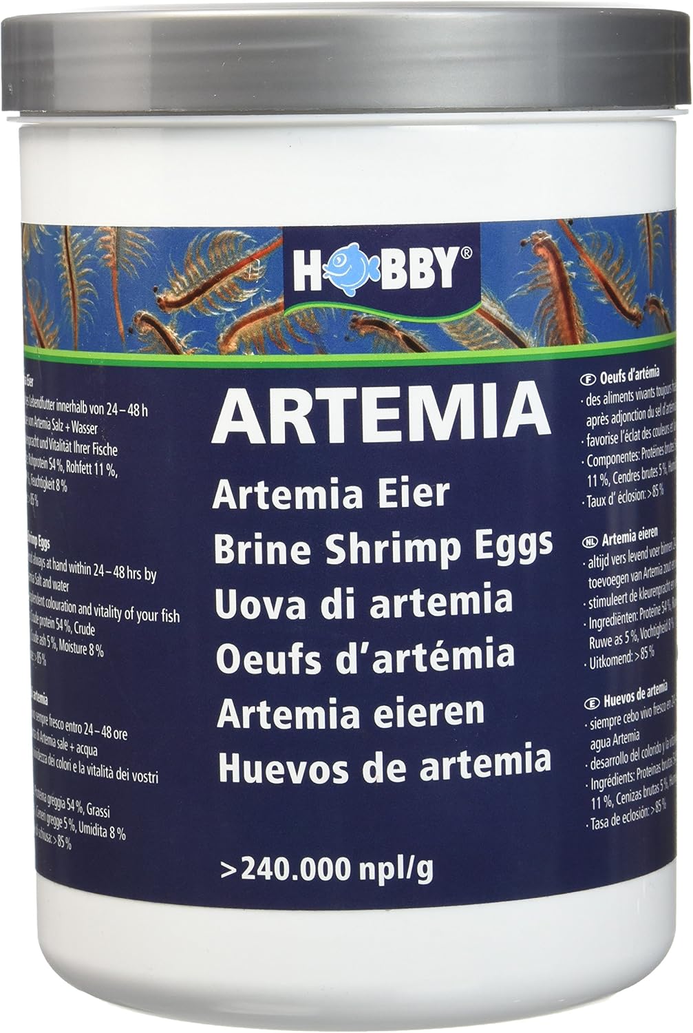 Detalle 2 de Hobby 21430 Artemia – karma z jajami artemii dla młodych ryb, 150 ml