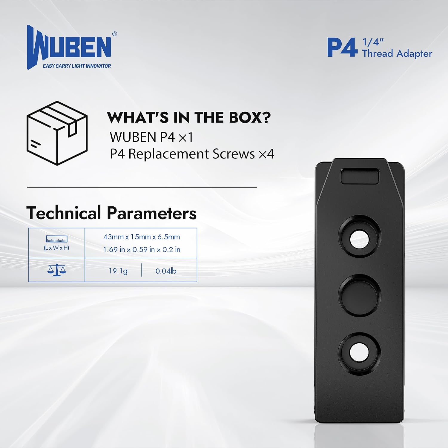 Thumbnail 4 de WUBEN P4 1/4" Thread Adapter X1Pro
