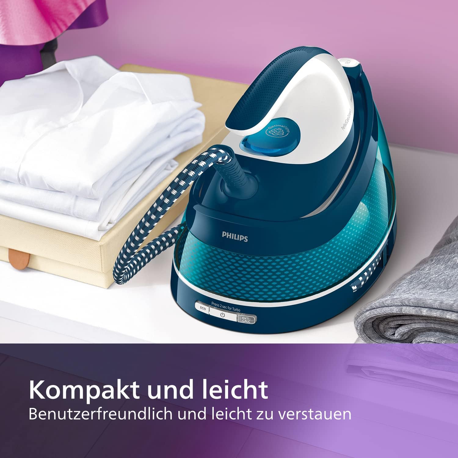 Detalle 2 de Philips Perfect Care Compact Dampfbügelstation 2400 Watt
