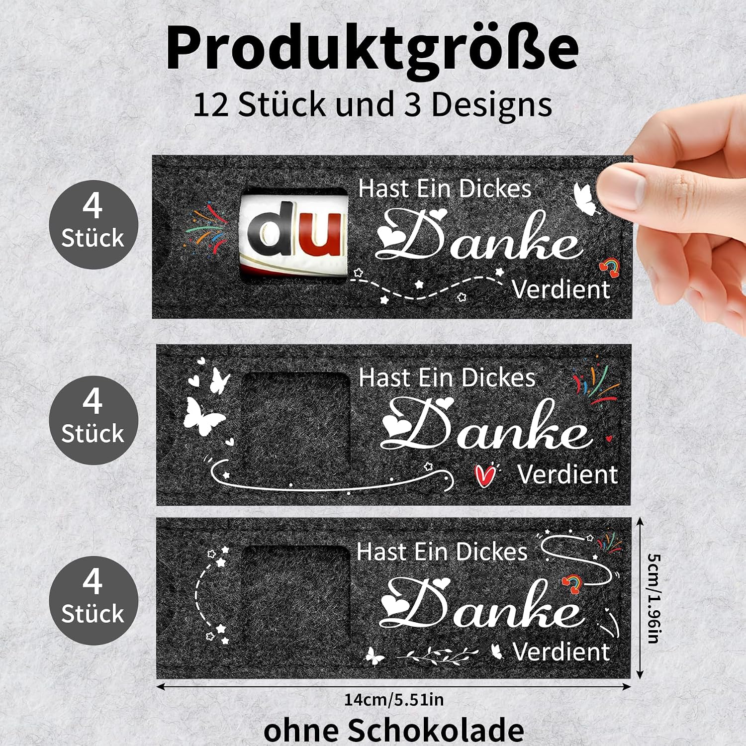 Thumbnail 1 de 12 Stück Dankeschön Geschenke Filz