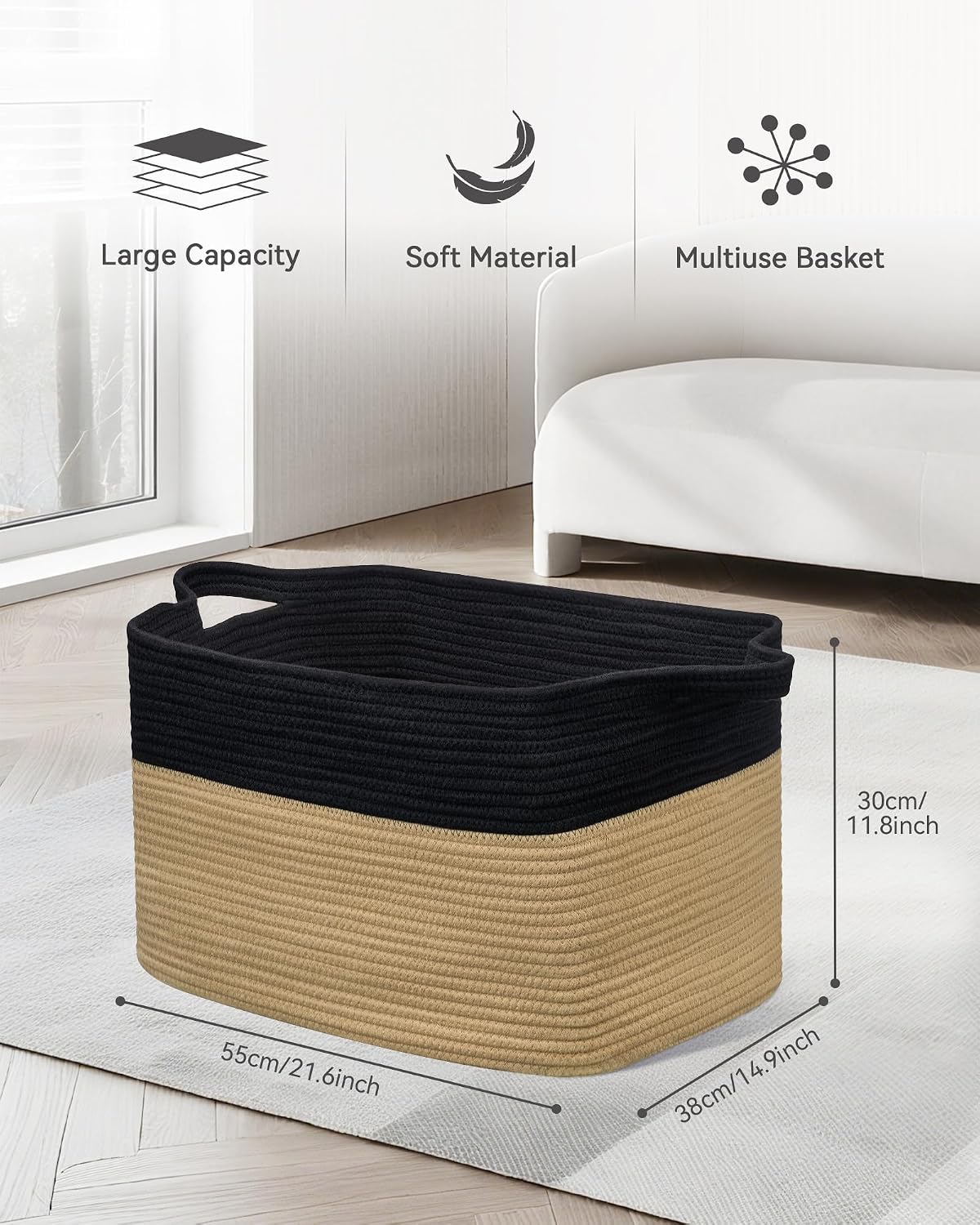 Detalle de MOLMO Large Woven Storage Basket 65L