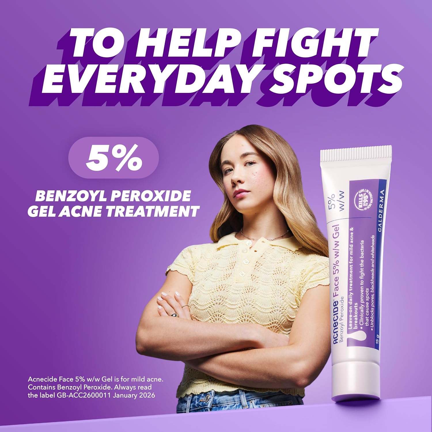 Detalle de Acnecide Face Gel 5% Benzoyl Peroxide 15g – a pragmatic option for mild acne relief