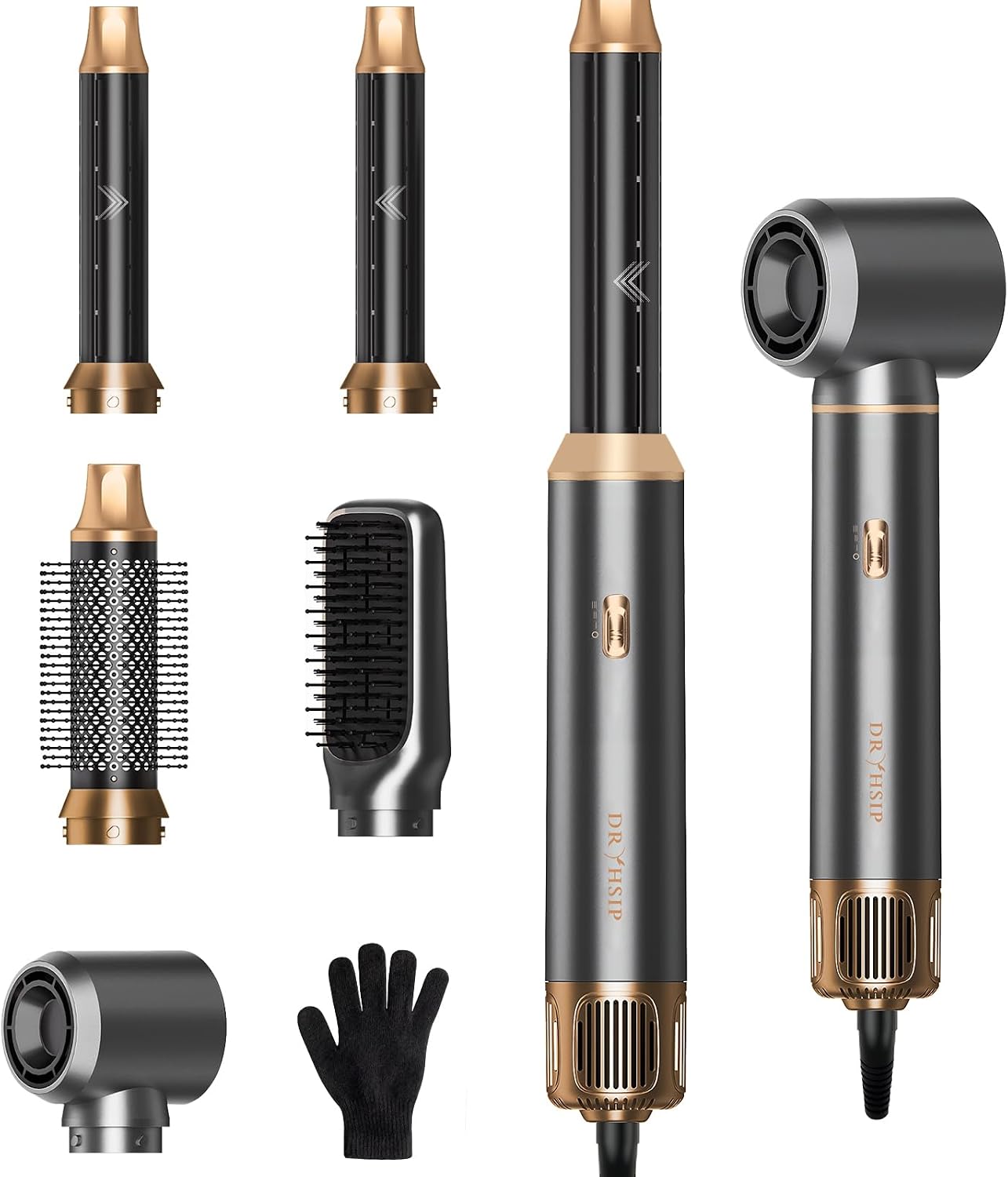 Detalle de Dryhsip 5 in 1 Spazzola Asciugacapelli Multifunzione: styling rapido per lisci, onde e ricci