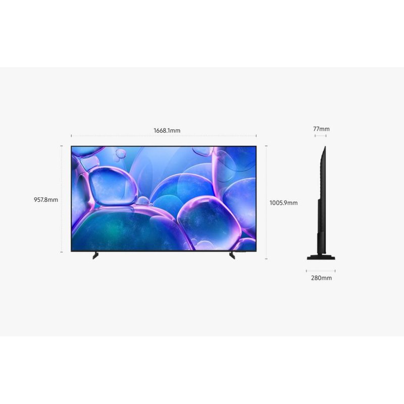 Detalle de Samsung TV LED Crystal UHD TU75U7025FK de 75" 4K Smart TV con HDR10+ y Gaming Hub