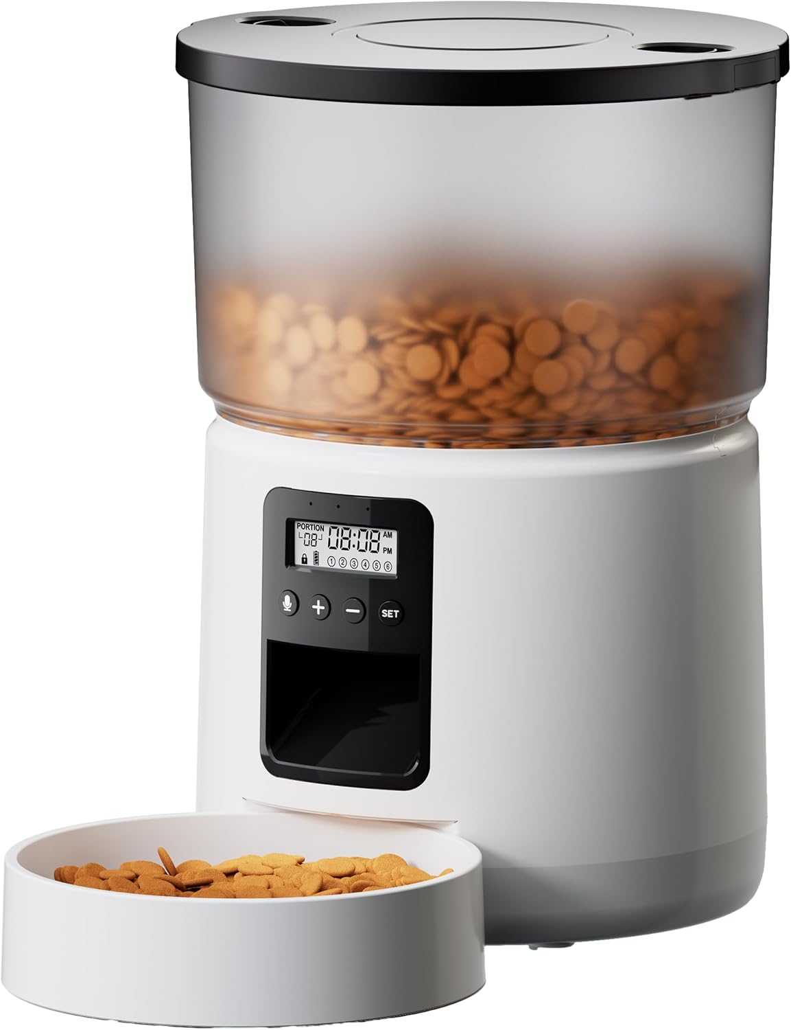 Detalle de BEMOONY Automatic Cat Feeder (3L) with 1–6 meal schedule, 10s voice and dual power