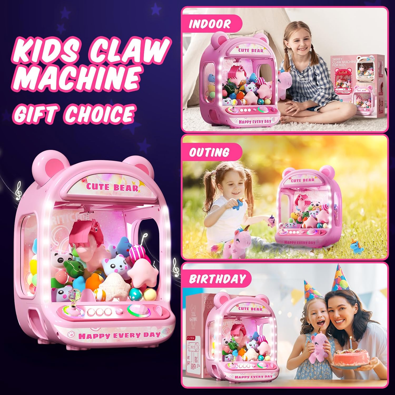 Thumbnail 1 de Skirfy Claws Machines for Kids Mini Unicorn Claw Game (Ages 6+) with Sound Effects & Mute