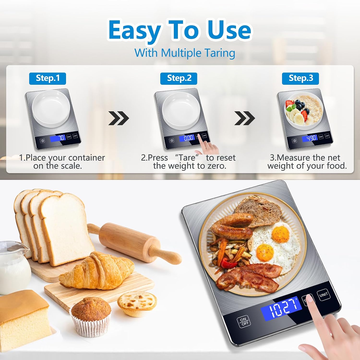 Thumbnail 3 de Digital Kitchen Scale, 33 lb Capacity