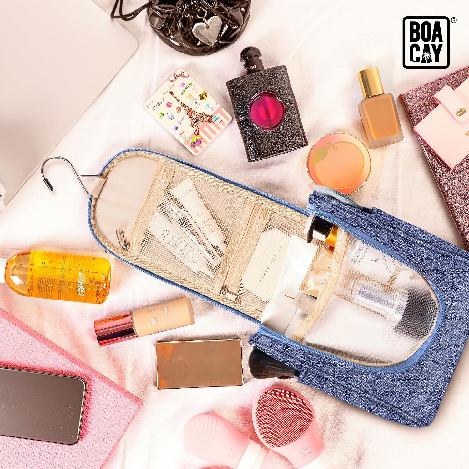 Thumbnail 6 de BOACAY Beauty Case da Viaggio: Borsa da Toilette Appendibile, 21 vani, resistente e impermeabile