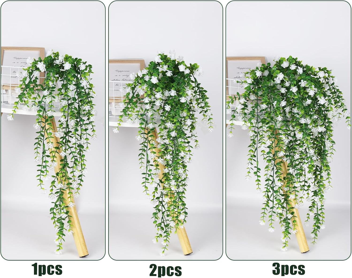 Detalle de RECUTMS Artificial Hanging Plants, 3-pack