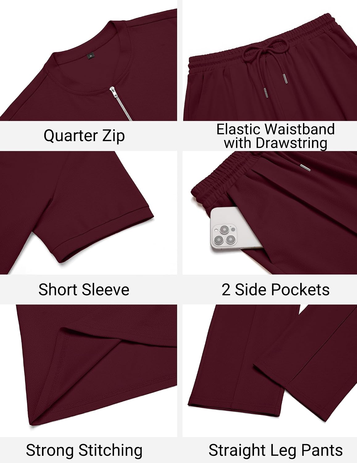 Detalle 2 de COOFANDY Men's Two-Piece Outfit