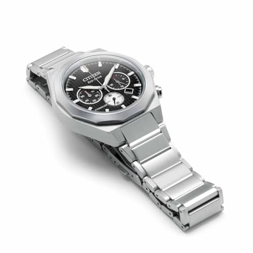 Detalle de Citizen Orologio da uomo Zenshin Senkei: cronografo solare in titanio con stile sobrio e affidabile