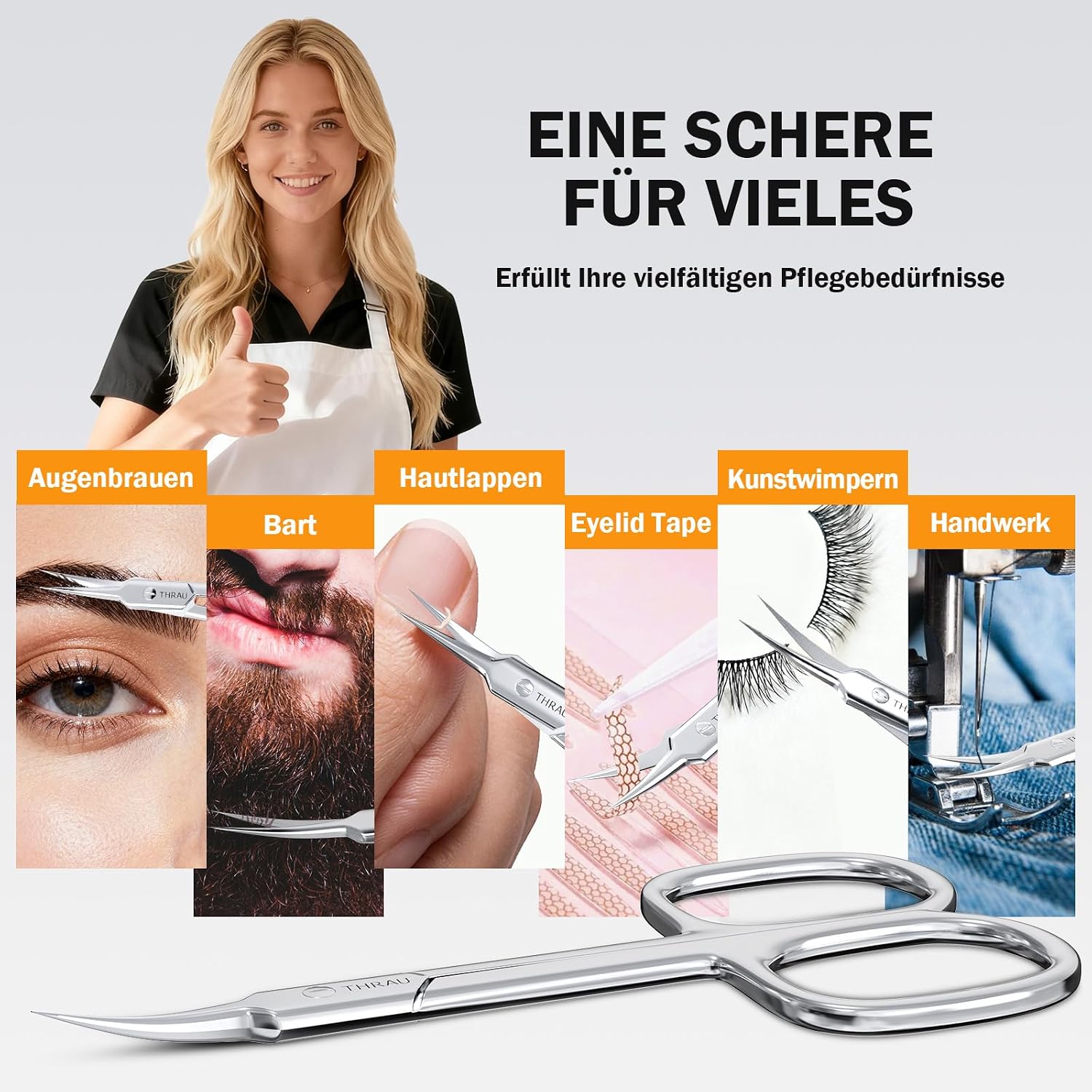 Thumbnail 2 de THRAU Nagelhautschere Präzise Edelstahl 3,7 Zoll