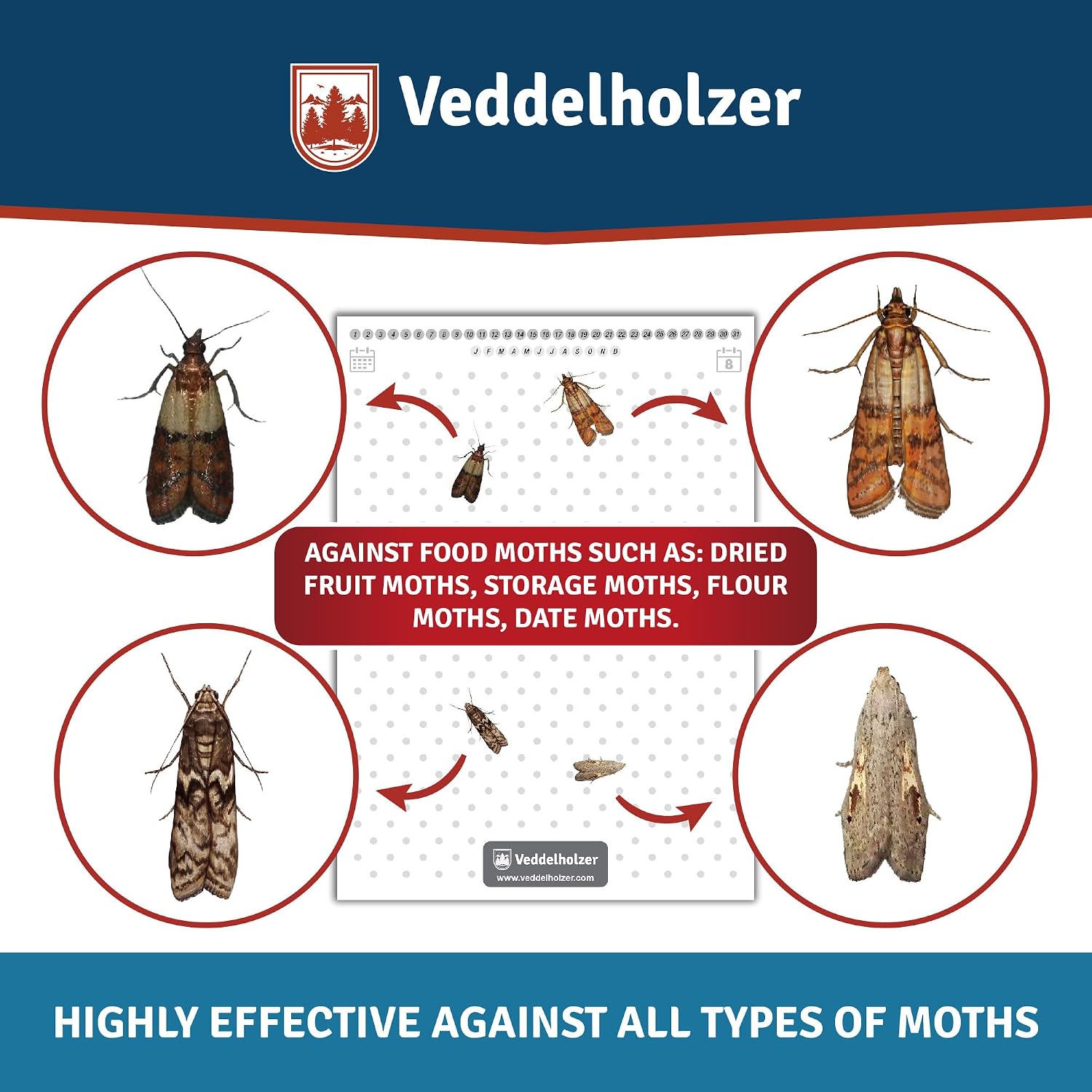 Detalle de Veddelholzer Pack of 10 Food Moth Traps with Pheromone Attraction – 8 Weeks Each