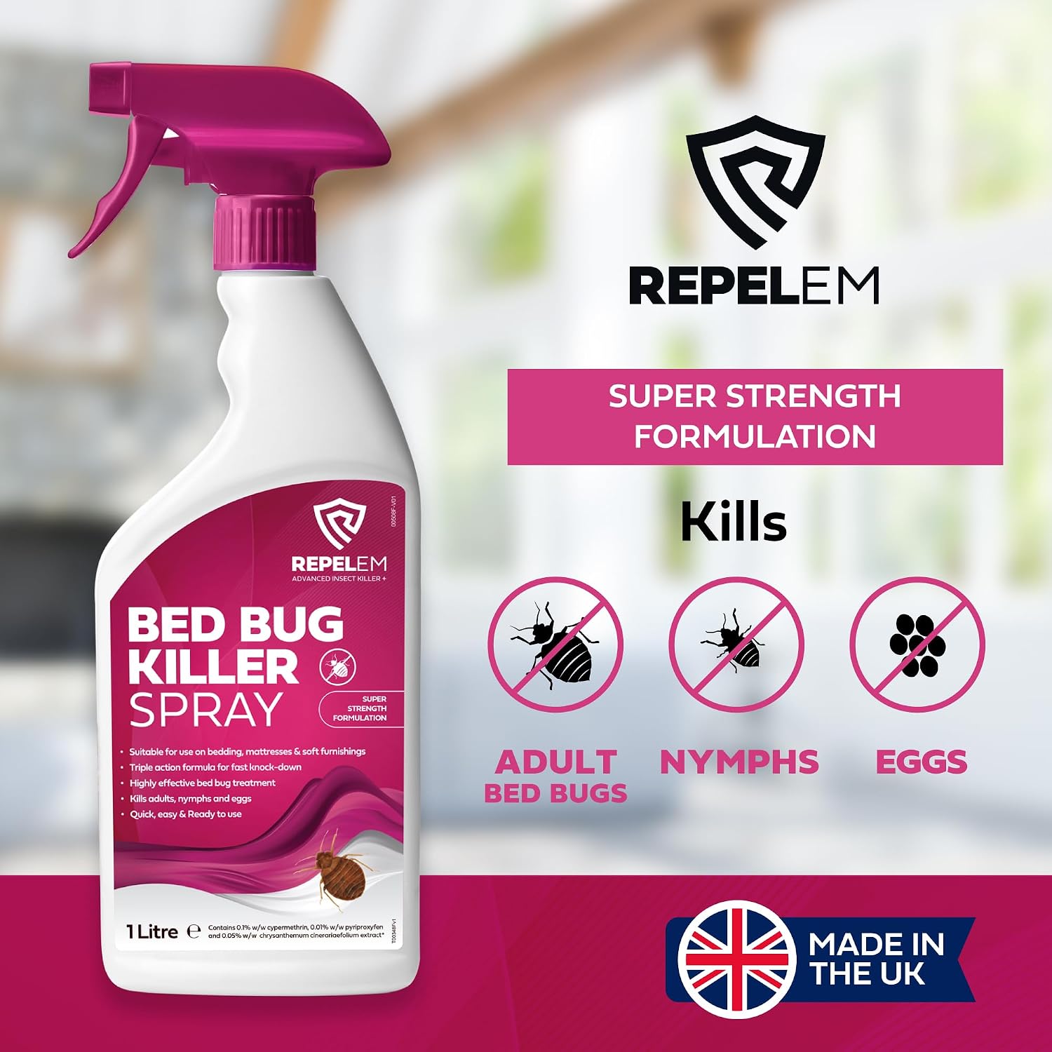 Thumbnail 3 de REPELEM Bed Bug Spray – Strong Killer for Mattresses (1L)