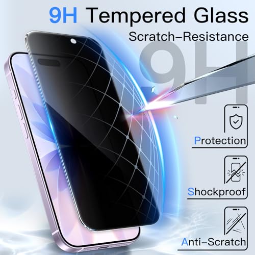 Detalle de JETech Sichtschutz für iPhone 17, 2 Stück – klarer Privacy-Schutz mit 9H Glas