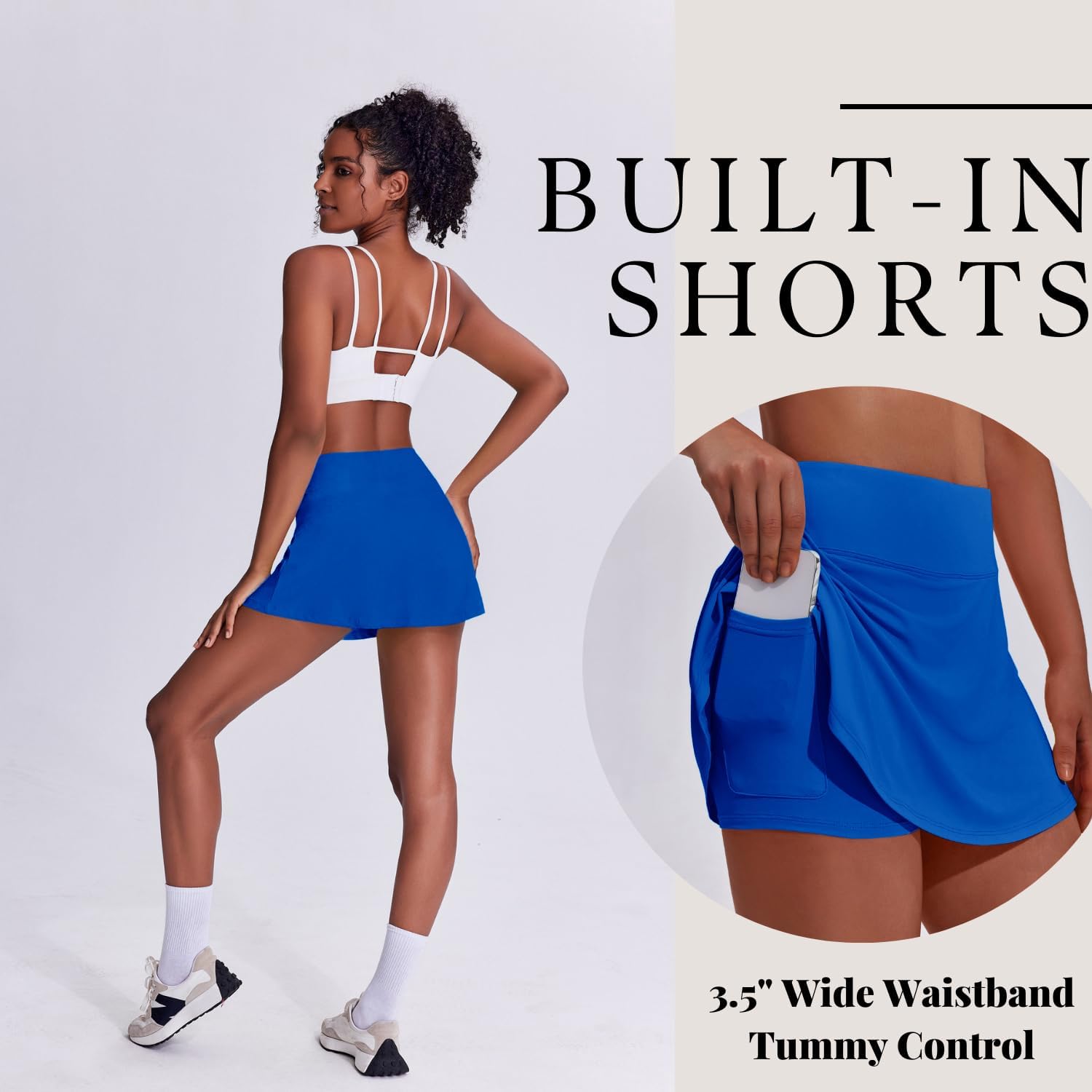Thumbnail 4 de PINSPARK Women's Pleated Athletic Skort with Built-in Shorts and Pocket