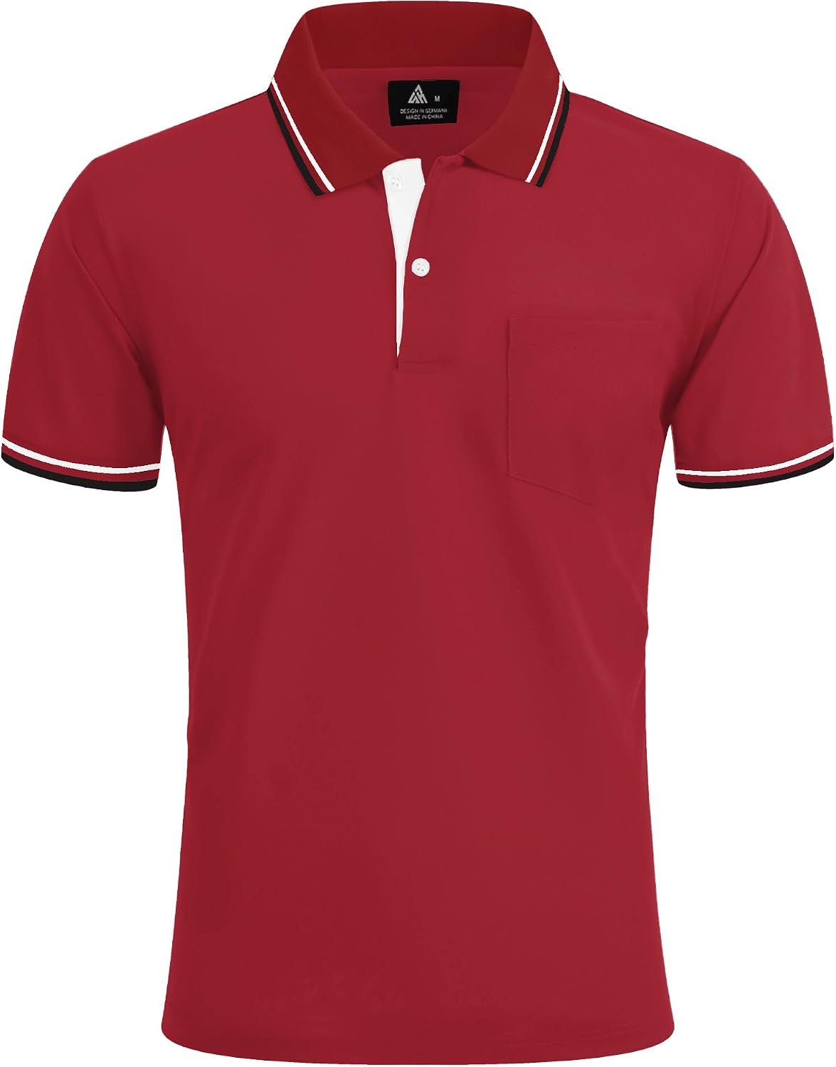Detalle 2 de zitysport Herren-Poloshirt Kurzarm mit Brusttasche – atmungsaktives Golf Polo für Sommer & Sport