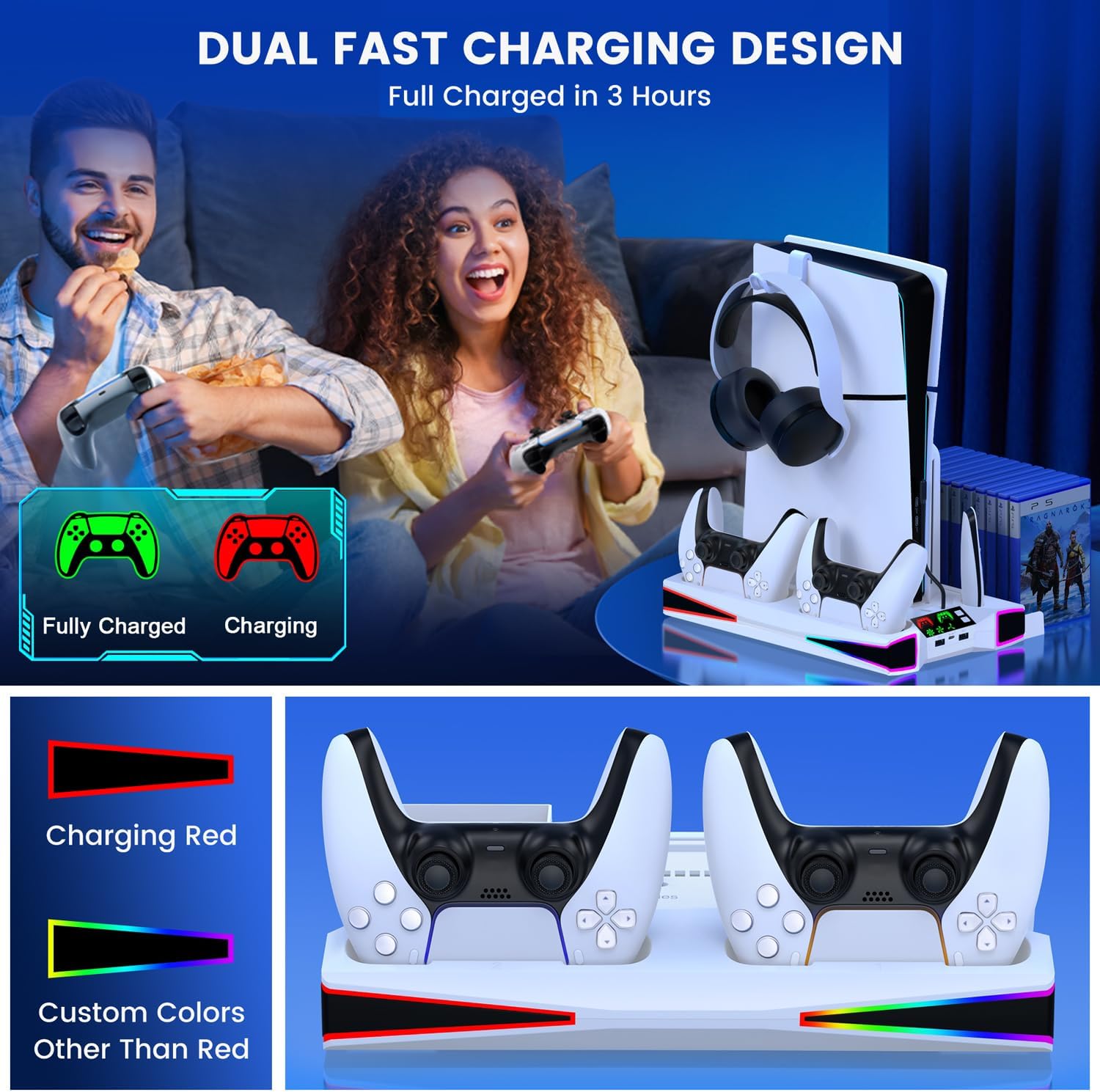 Thumbnail 4 de PS5 Slim Pro Stand Cooling Station