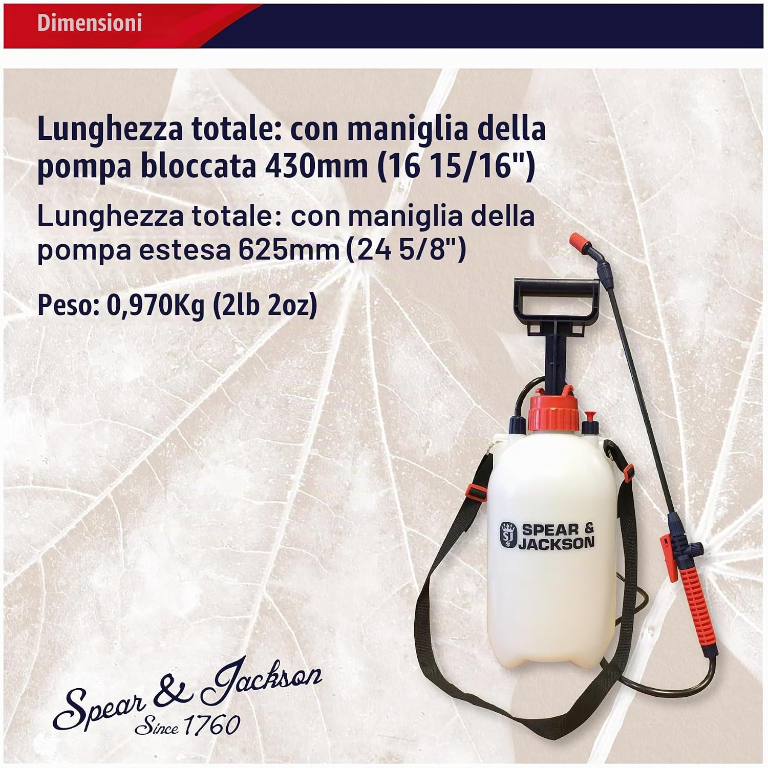 Detalle de Spear & Jackson 5LPAPS Spruzzatore a Pressione con Pompa 5 L – Bianco