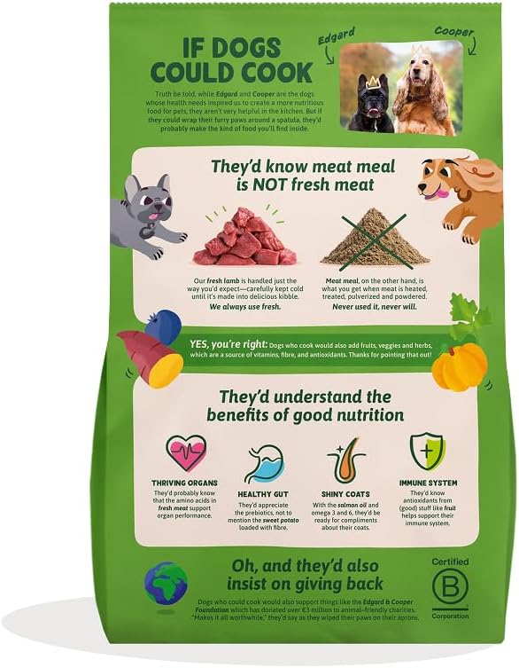 Detalle de Edgard & Cooper Crochette Cani Adulti Senza Cereali conAglietto di Agnello Fresco 2.5kg – Nutrizione ipoallergenica per taglia Medium
