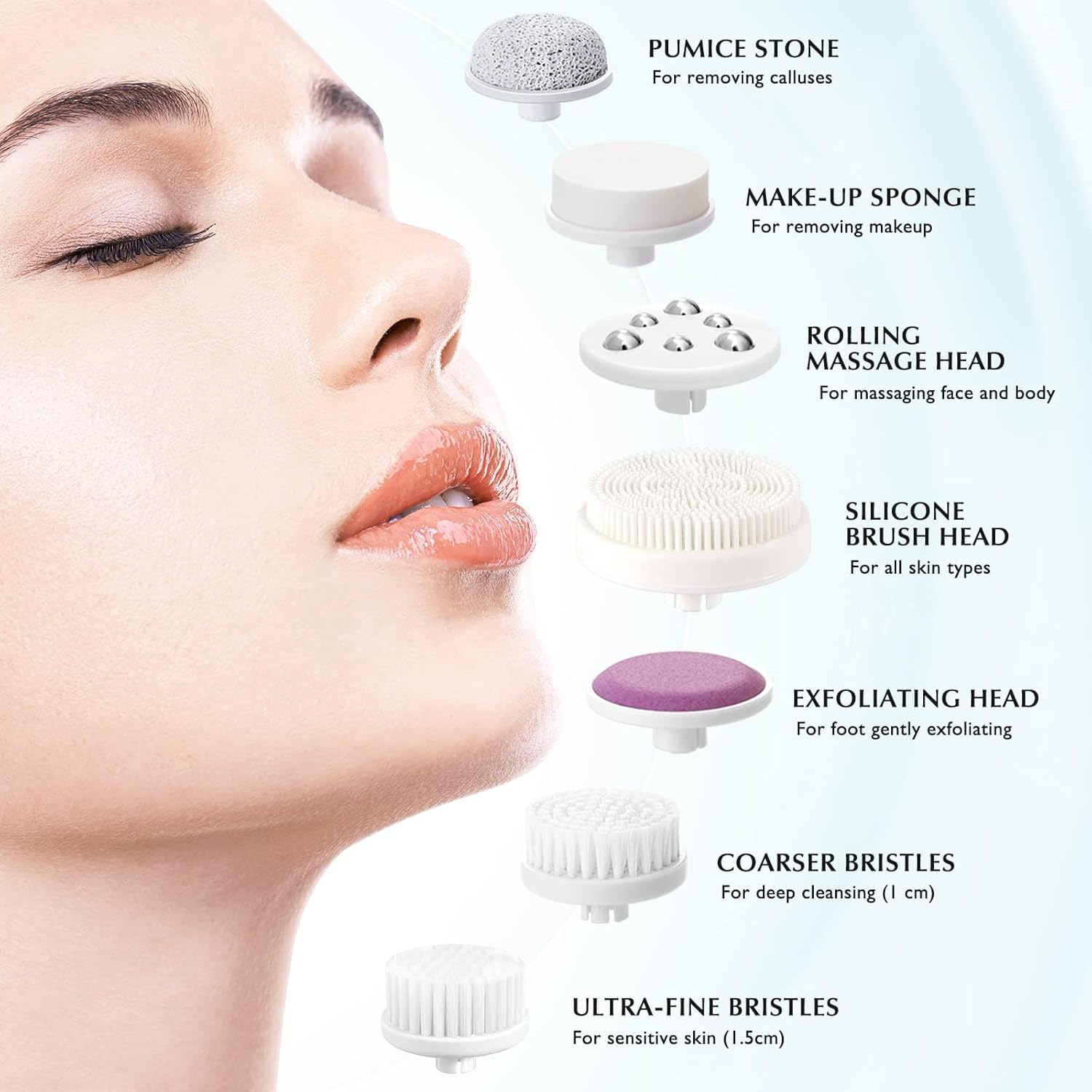 Thumbnail 3 de COSLUS 7 in 1 Facial Cleansing Brush (Silicone Scrubber) FBS-D Electric Exfoliating Rotating Massage Device