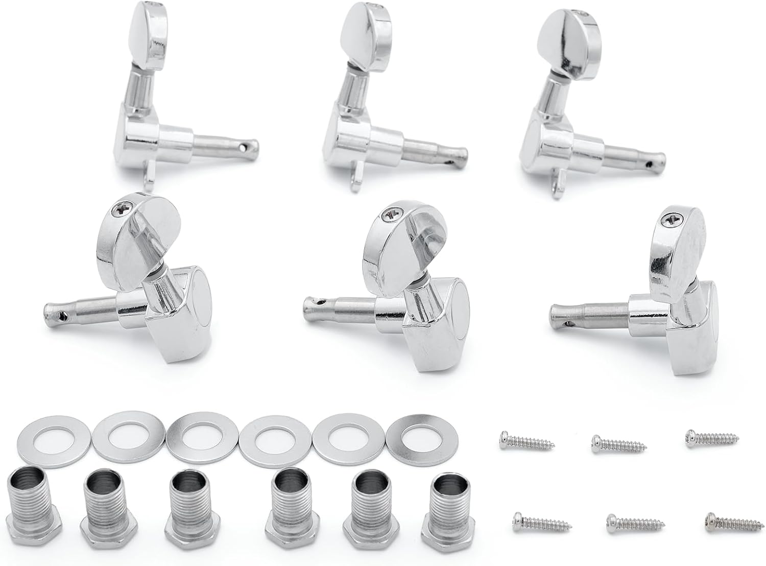 Detalle de Xuxing 016 6R Guitar Tuning Pegs, Chrome Sealed 15:1, 6-Pack