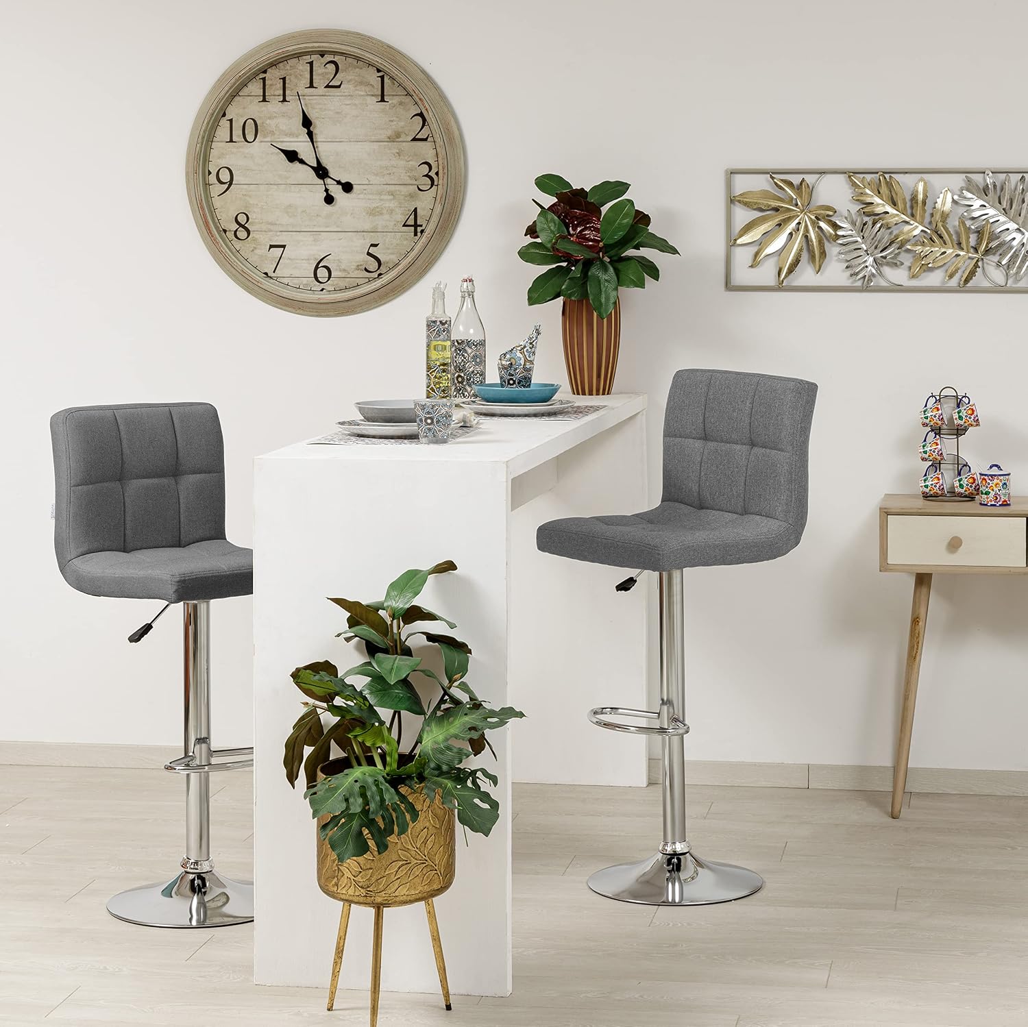 Detalle 2 de Baroni Home Tabouret de Bar Gris 115 cm
