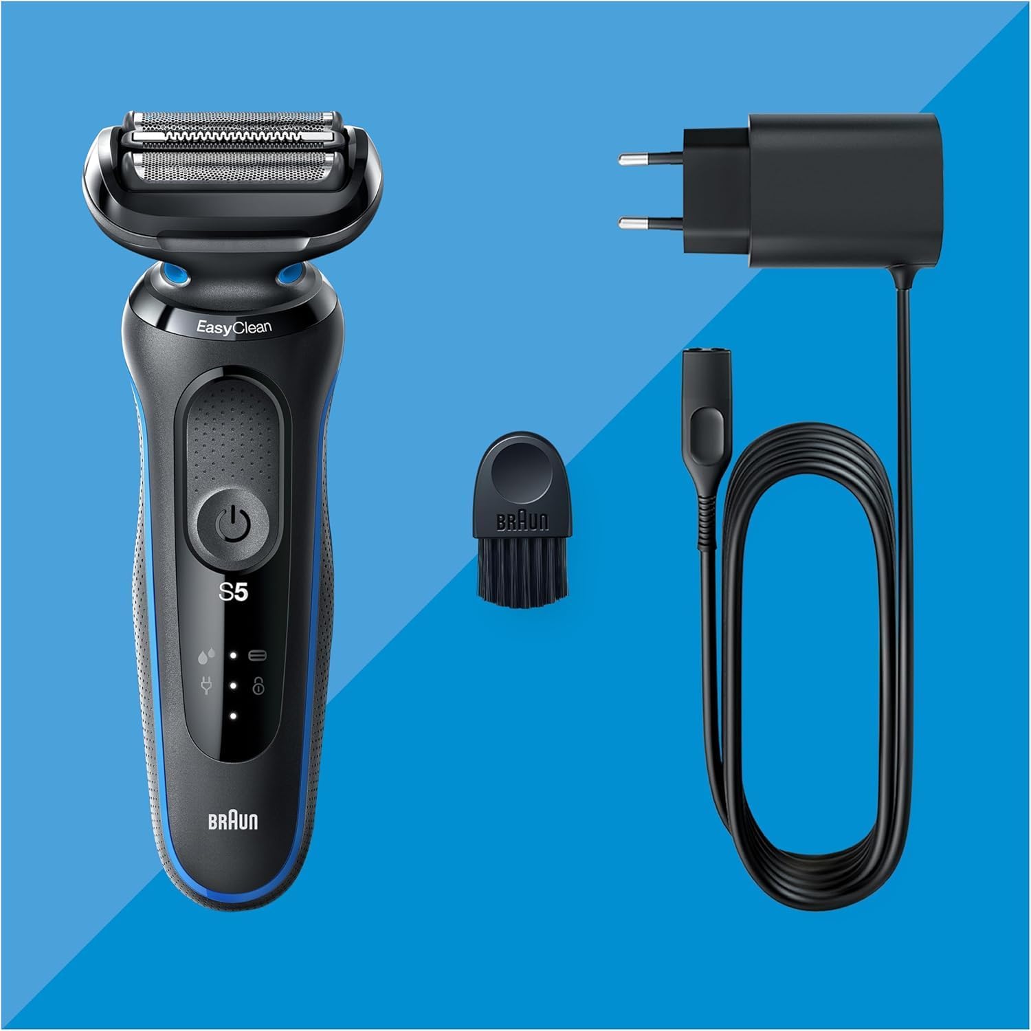 Thumbnail 6 de Braun Series 5 51-B1000s Herren-Elektrorasierer (Wet & Dry) mit EasyClean, 50 Min. Akku – Blau
