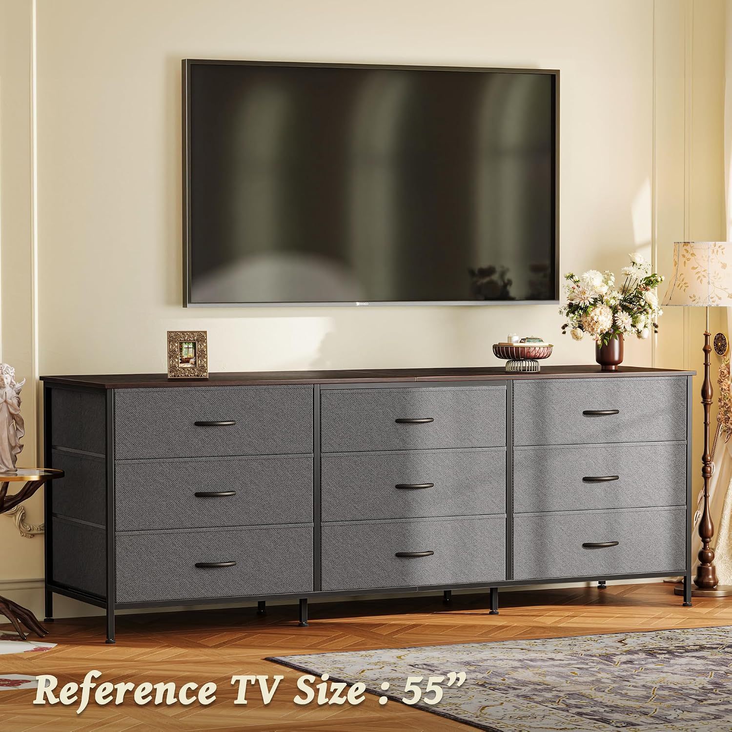Thumbnail 4 de Huuger 63 Inch Dresser — 9-Drawer TV Stand for 70" TVs
