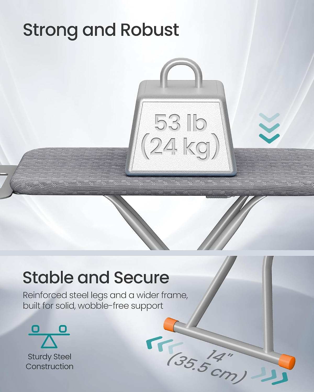 Detalle 2 de SONGMICS Ironing Board 43 x 13 Inches
