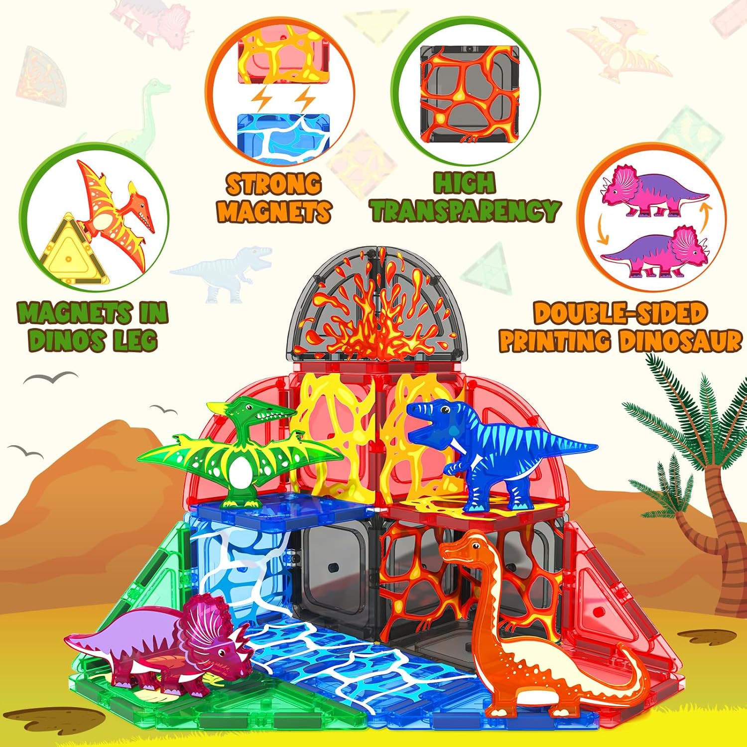 Detalle 2 de Coodoo Lava Magnetic Tiles 3+ 🧩
