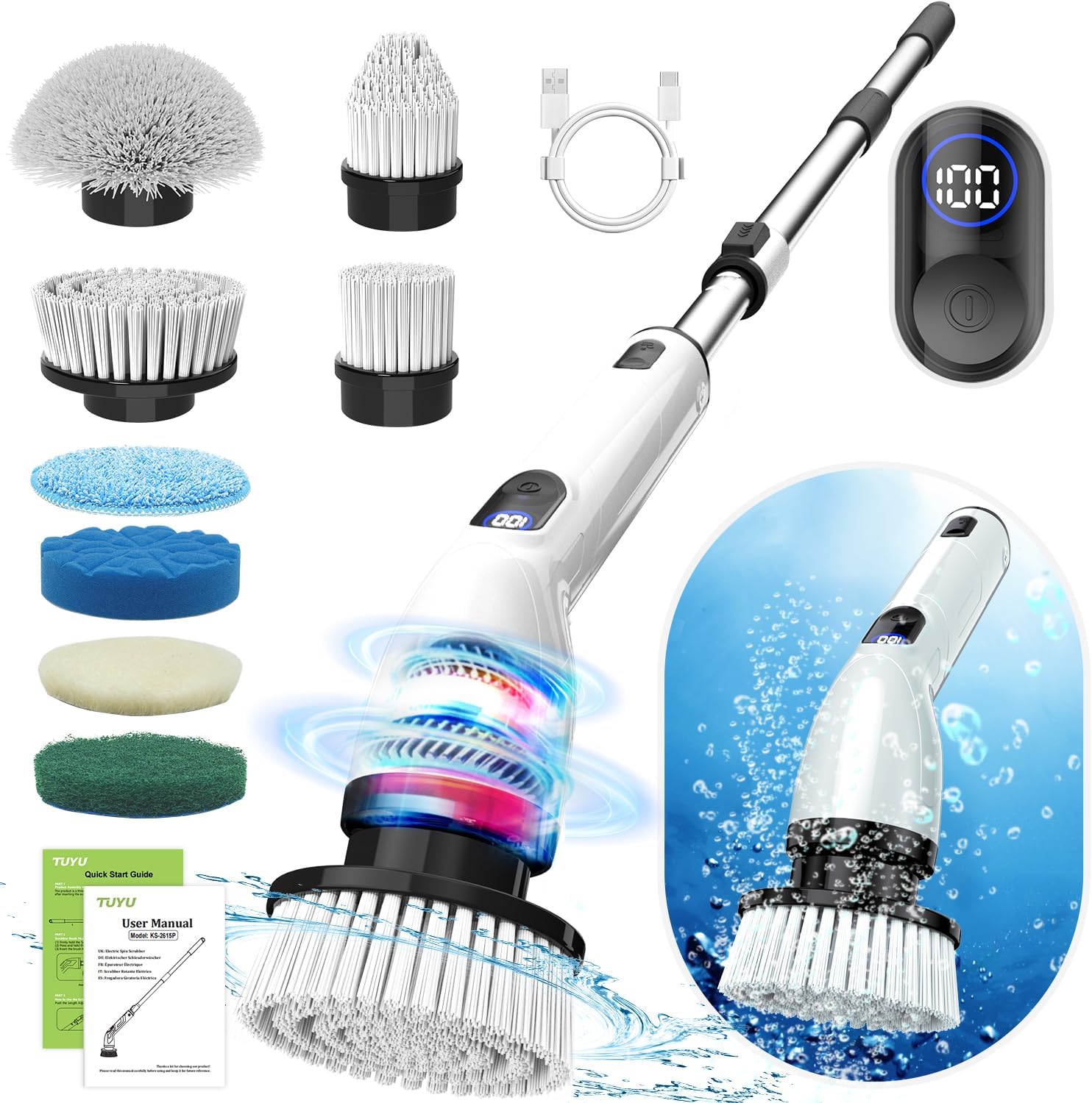 Thumbnail 6 de TUYU Electric Spin Scrubber IPX7 Waterproof 🧽