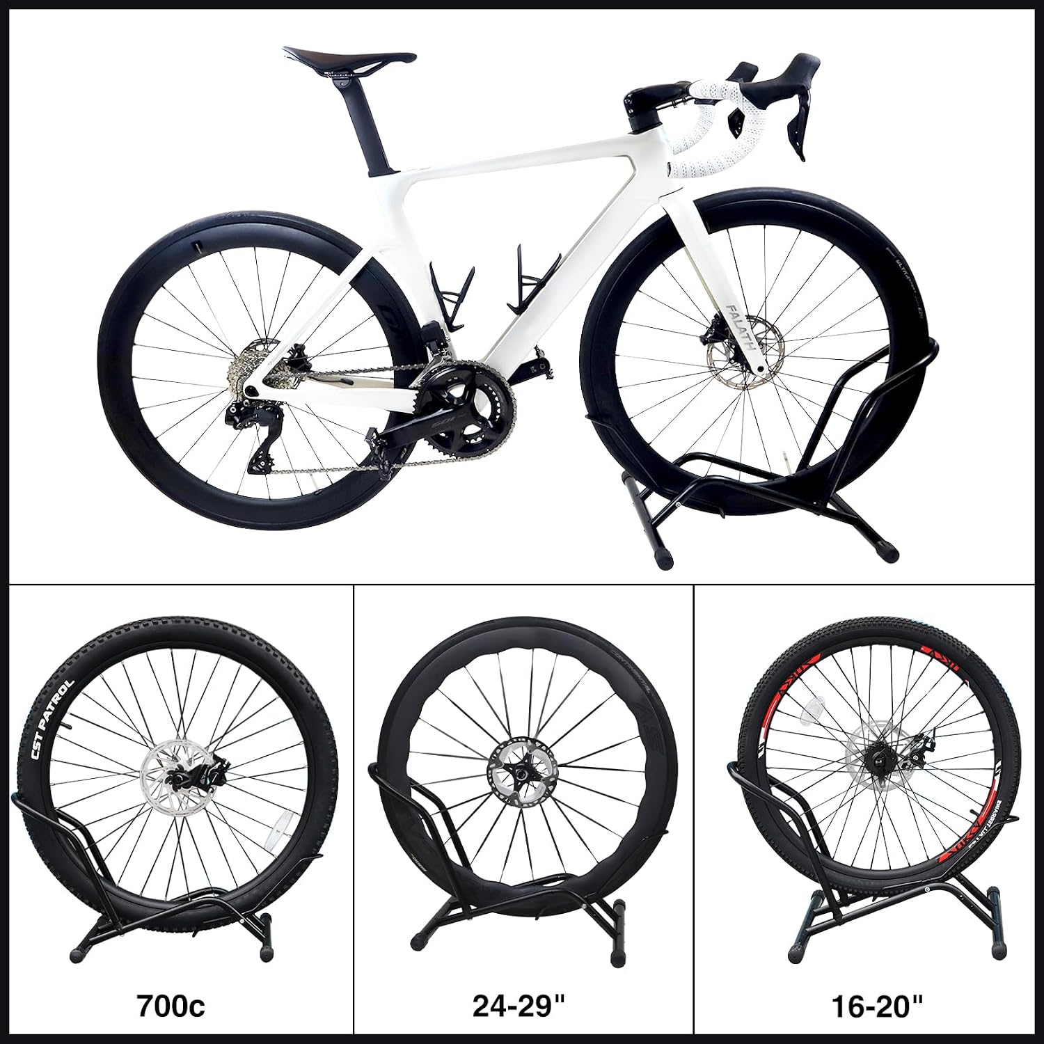Thumbnail 4 de MEGHNA Professional Boden-Fahrradständer (freistehend) für Reifen bis 29" – Ständer für Mountainbike, Rennrad & MTB in Schwarz