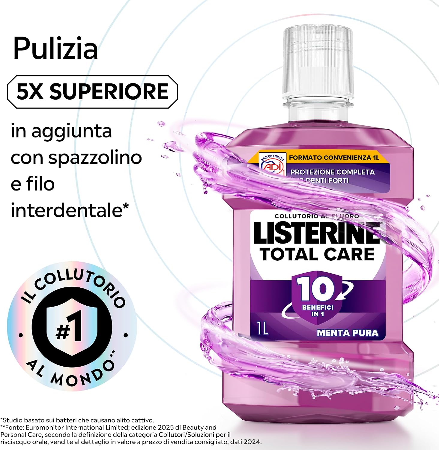 Thumbnail 1 de LISTERINE Total Care – Collutorio al gusto Menta Pura, 2x1L. Protezione completa in 10 benefici