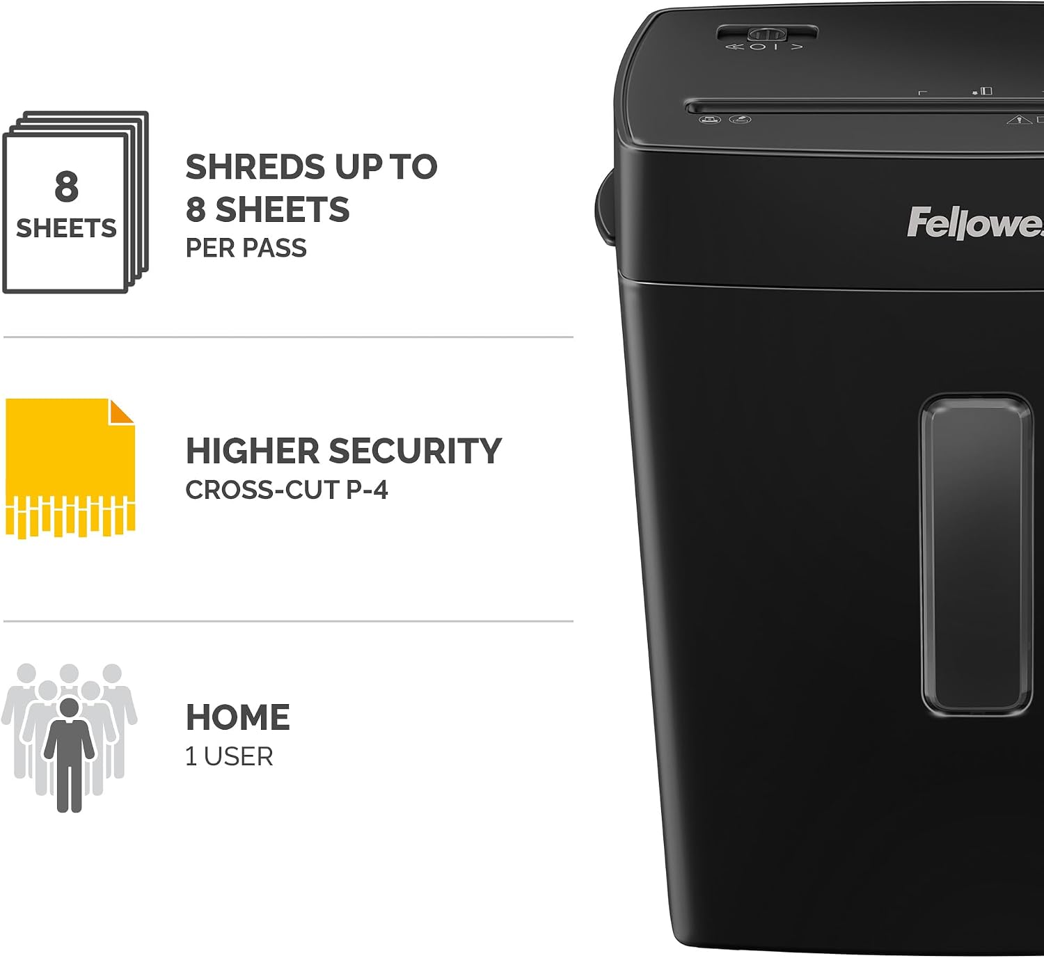 Detalle 2 de Fellowes Powershred FS-8C 8 Sheet Cross Cut Personal Shredder (15 Litre) – Amazon Exclusive