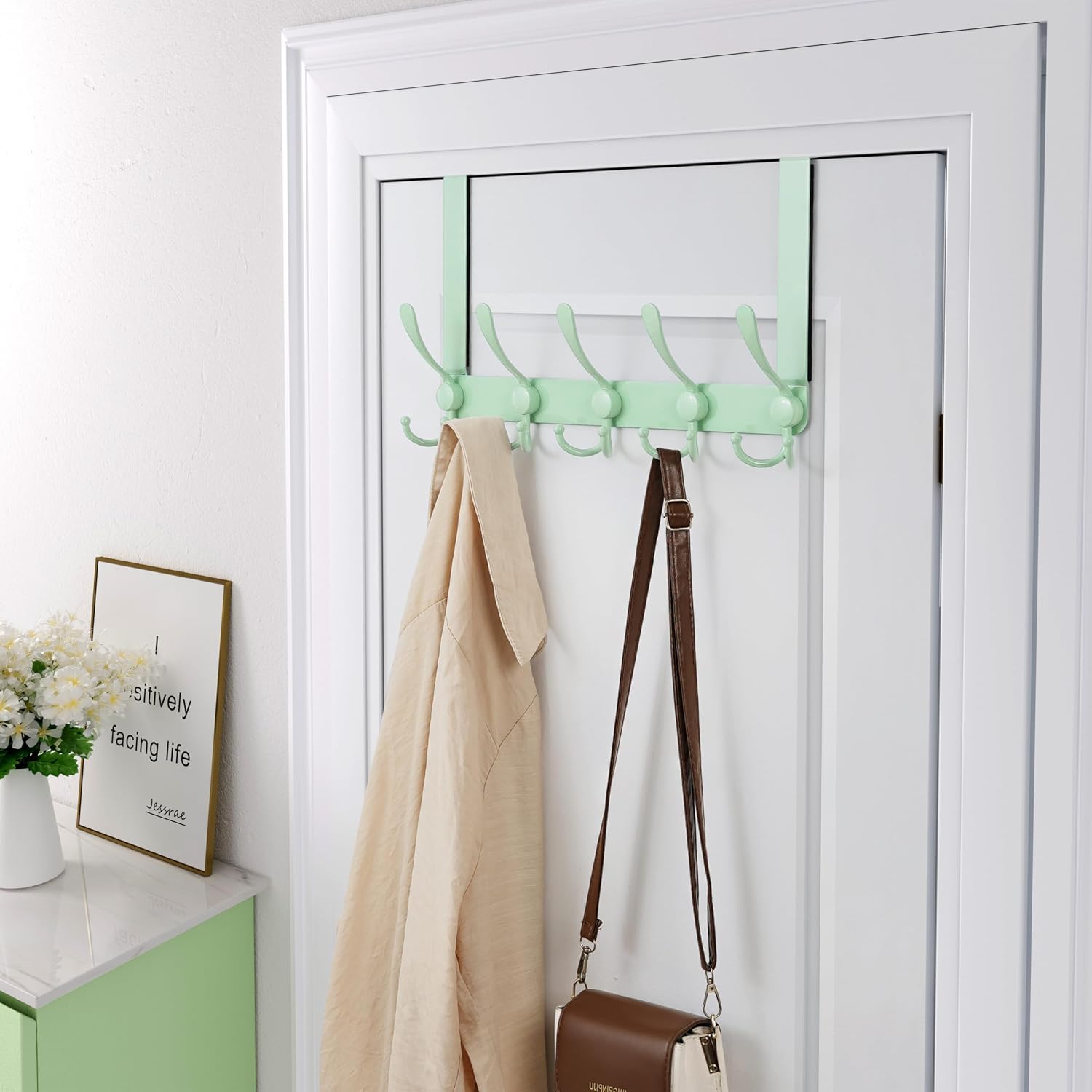 Detalle de Dseap Over-the-Door Hook Rack, 5 Tri-Hooks