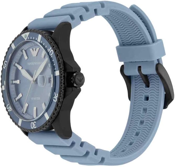 Thumbnail 2 de Emporio Armani Uhr für Herren – Quarz-Dreizeiger mit Datum, 42 mm Gehäuse, blaues Sunray Zifferblatt, Silikonband
