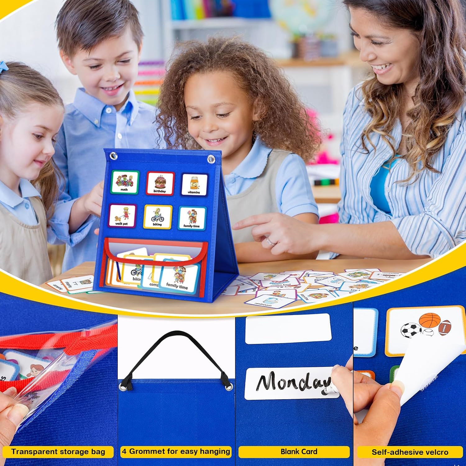 Detalle de Visual Timetable Children Daily Routine Chart 86 PECS